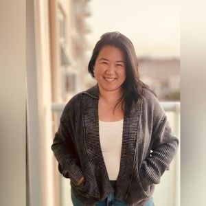 Gray Women's Cardigan Sweater